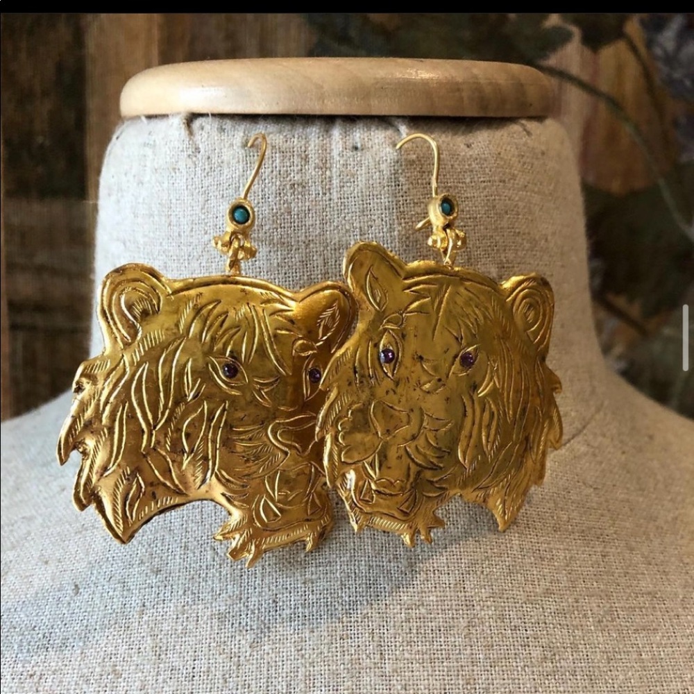 Gypsy Global Handmade Jewelry Tiger Earrings